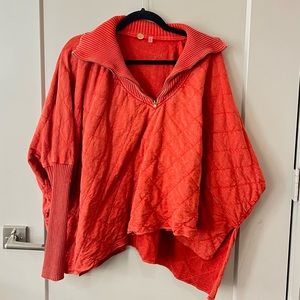 Red Free People Oversized Sweater